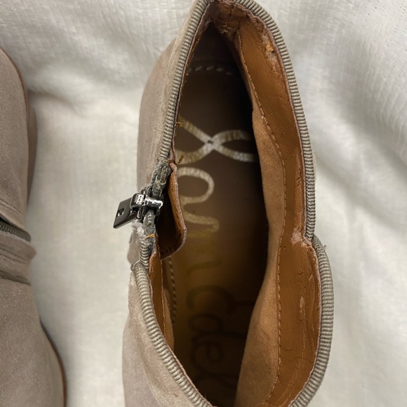 Sam Edelman Taupe Suede Leather Ankle Booties Size 8.5 - Picture 6 of 9